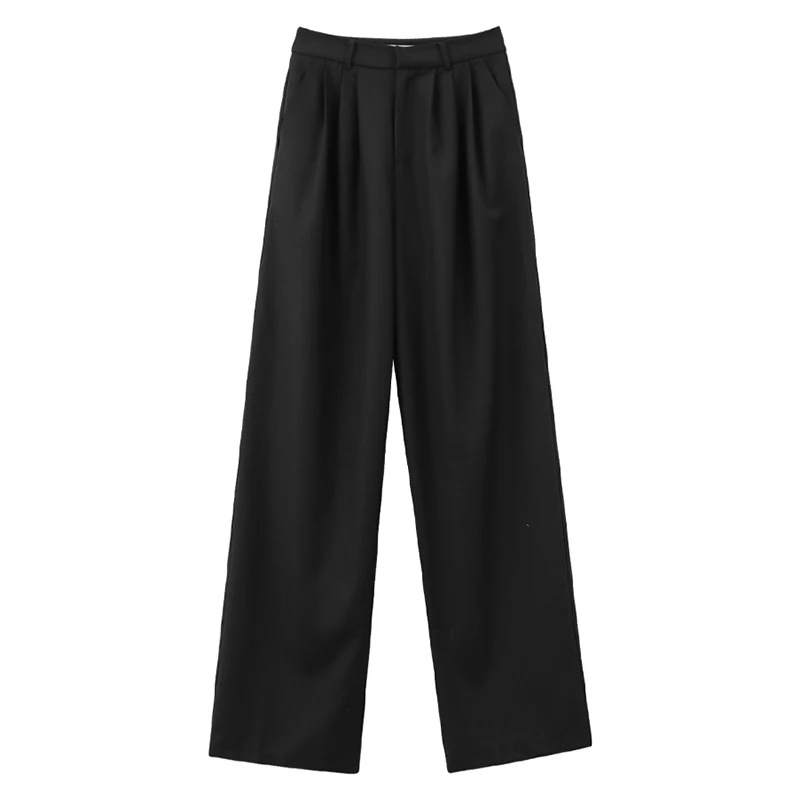 

SHENGPALAE Fashion Solid Color Trousers Women's Summer 2021 New High Waist Thin Straight Loose Causal Pants Female Tide 5E762