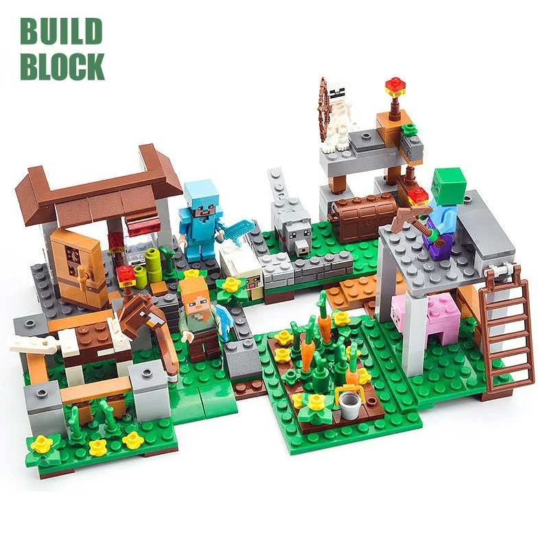 

Сельская модель, строительные игрушки, блоки для укладки, маленький дом, ферма, коттедж, серия, сборные кирпичи для детей, для мальчиков и дев...