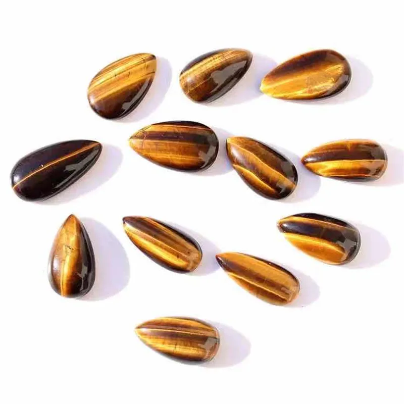 

MOKAGY 25mm-30mm Natural Gold Flash Tiger Eye Gemstone Drop Stone 1pc