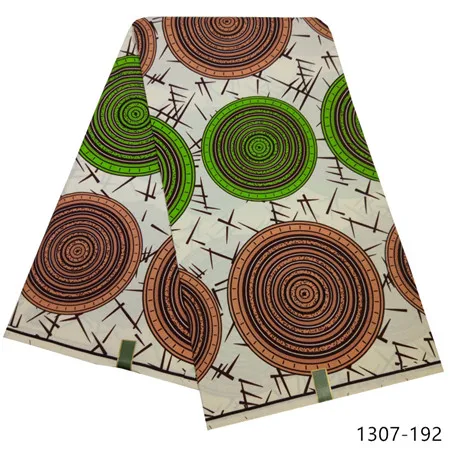 Latest Ankara Wax Fabric Guaranteed Real Wax 6yard/lot High Quality African Fabric Print For Sewing Dress 1307 - Цвет: 1307-192