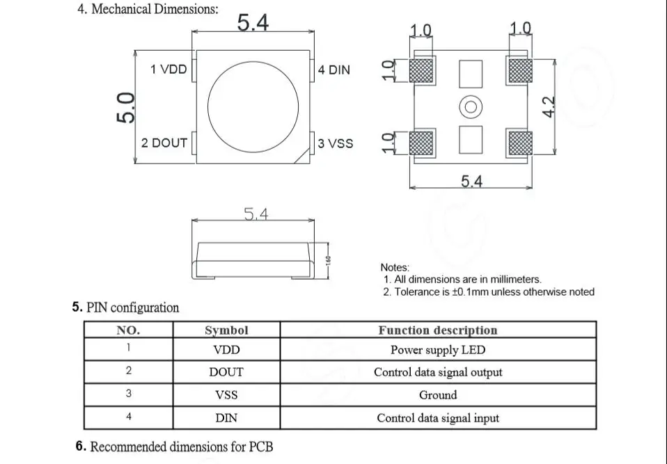 1000 шт. SK6812 WS2812B светодиодный чип WS2812 IC в светодиодный чип SMD 5050 RGB для полосы экрана DC5V индивидуально адресуемый