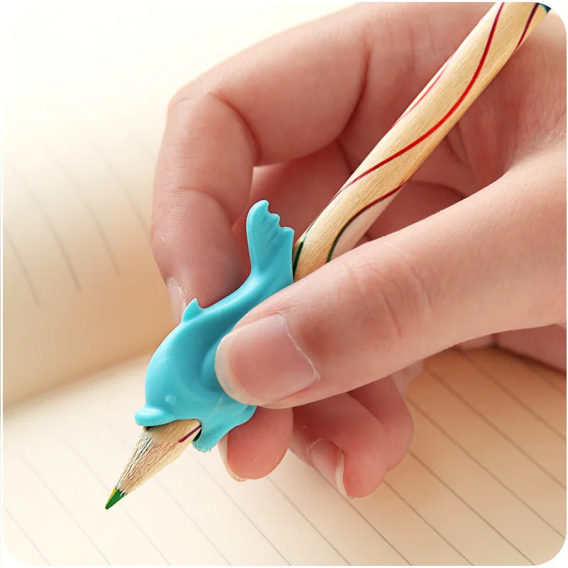 

5 Pcs Silicon Dolphin Fish Style Writing Posture Wobi Correction Children Students Pencil Pen Holder MDJ998