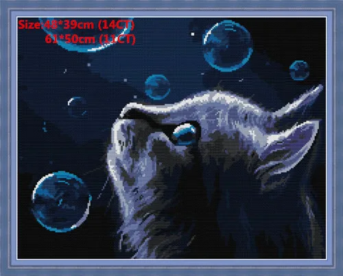 Night cat Кошка Наборы для вышивания крестиком наборы для вышивания наборы для рукоделия животные пластик холст вышивка крестом пакет стежка вышивка крестом Woif вышивка Hafty - Цвет: Night cat