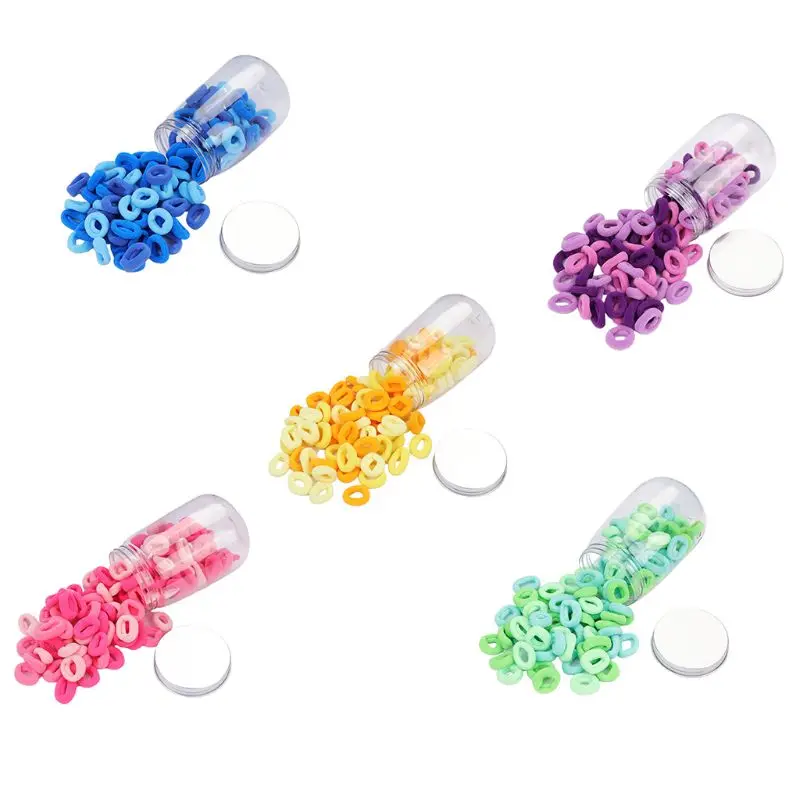 

100 одежды из двух элементов для маленьких девочек и без повреждений резинки для волос ярких Цветной бесшовные резинки A0NF