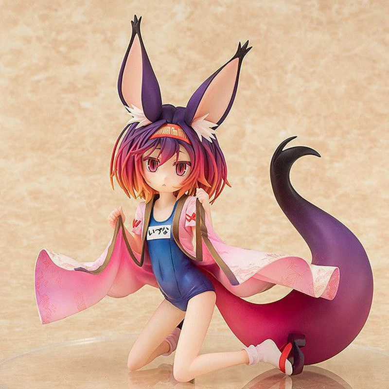 

20cm Anime No Game No Life Izuna Hatsuse Action Figure Animal Ears Loli Swimsuit Style Short Hair PVC Model Doll Toy for Gifts