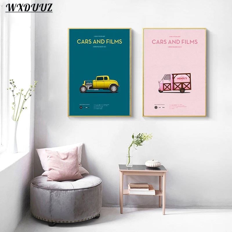 Мультяшные автомобили и фильмы плакаты ретро винтажный автомобиль 2021 фильм ТВ