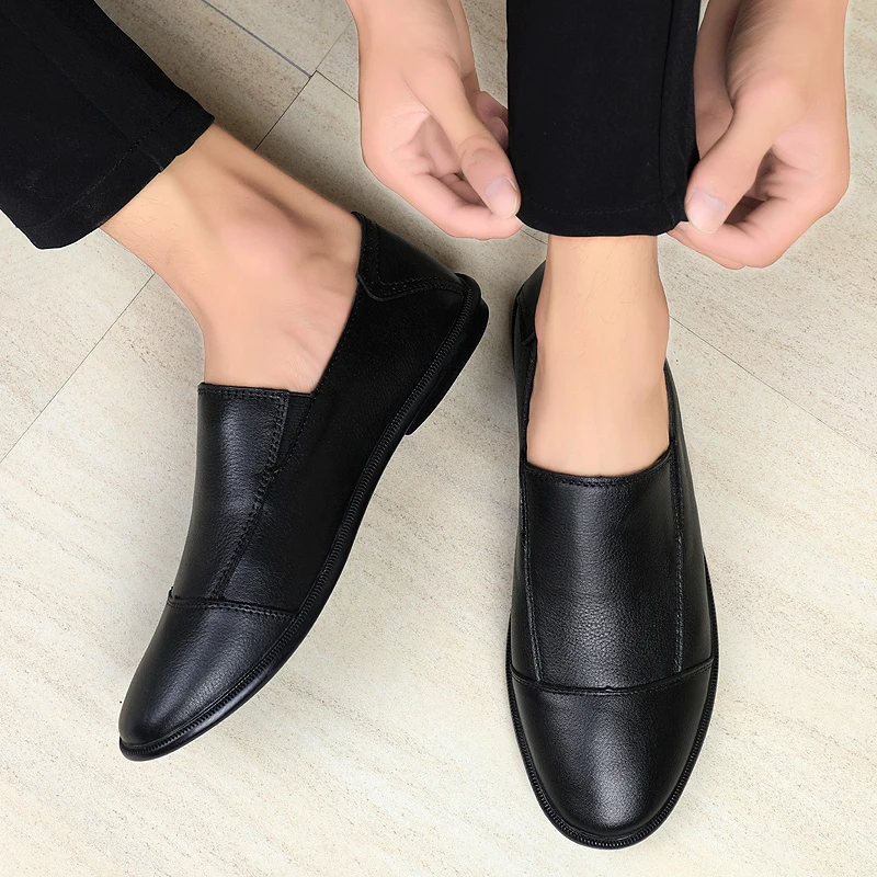 Мужские туфли на плоской подошве Белые Повседневные платформе с острым носком