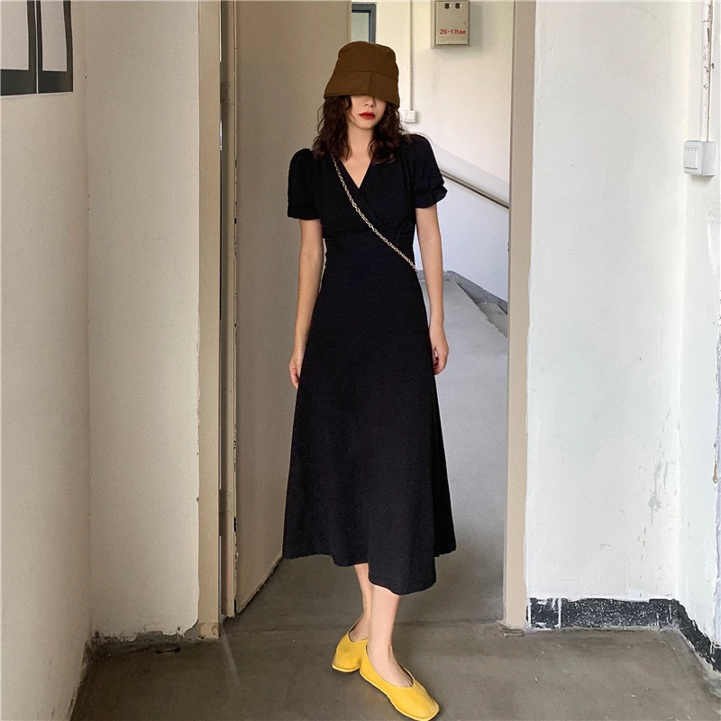 

summer elegant v-neck high wais women dress 30126#