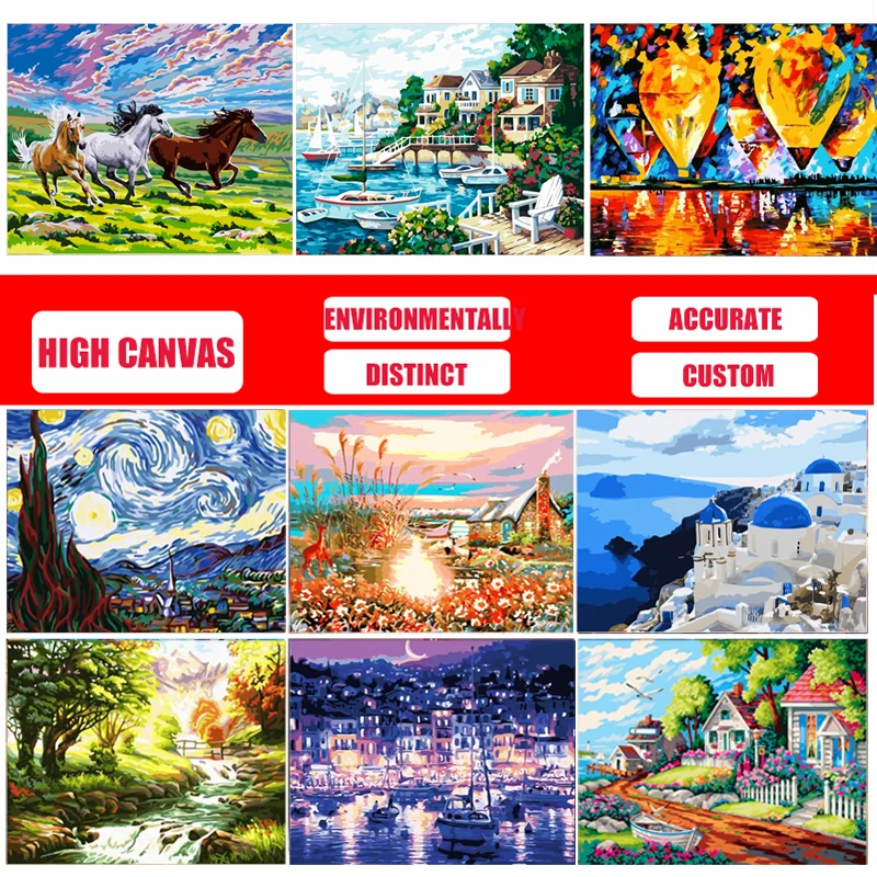 Пейзаж Деревья деревня DIY Кристалл полная дрель круглая 5D алмазная живопись