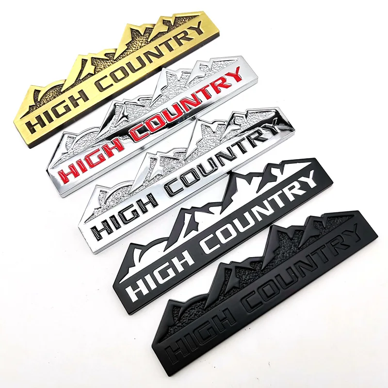 

3D Metal High Country badge Emblem Decal Car Stickers For Chevrolet Silverado JEEP Guide Wrangler Grand Cherokee Car Accessorie