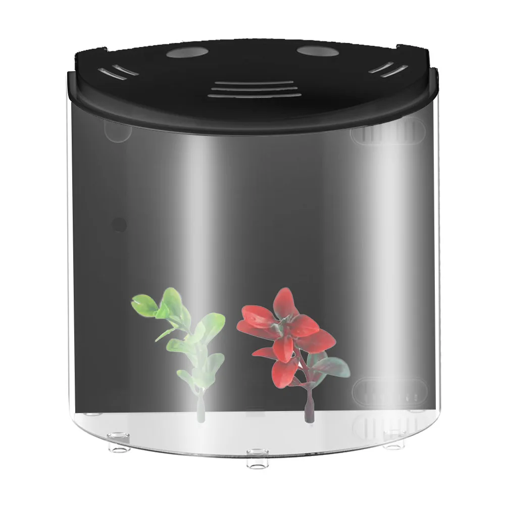 Светодиодный мини-аквариум для рыб 5 л USB полумесяц акриловый большой вместимости