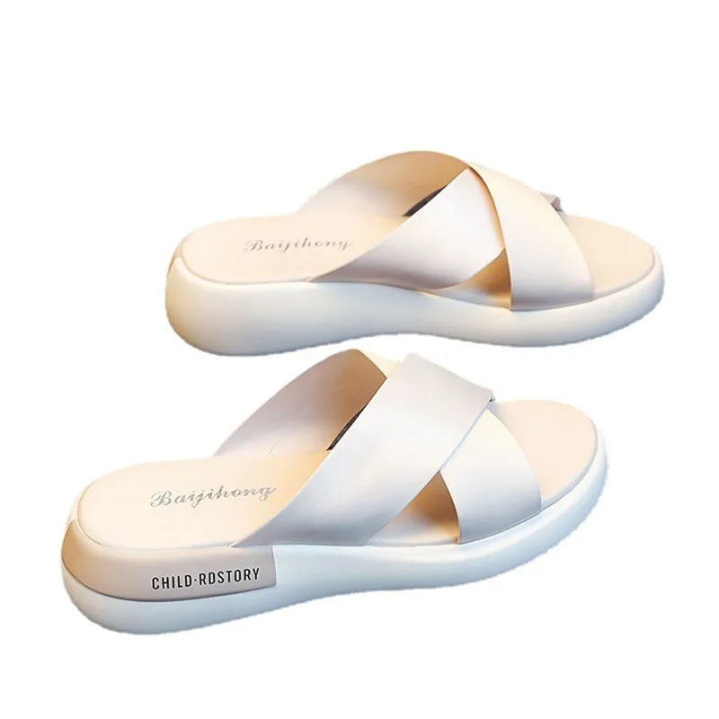 

Summer New Fashion Wild Female Slippers Students Wear Thick-soled Cakes Slippers Women Chanclas Mujer Zapatos De Mujer