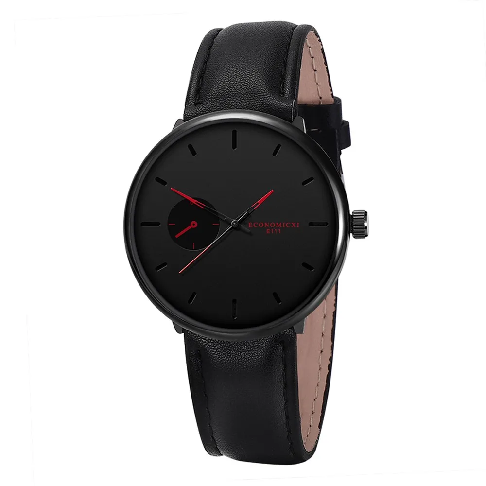 Новые мужские часы простые большие геометрические круглые ручная деловая из