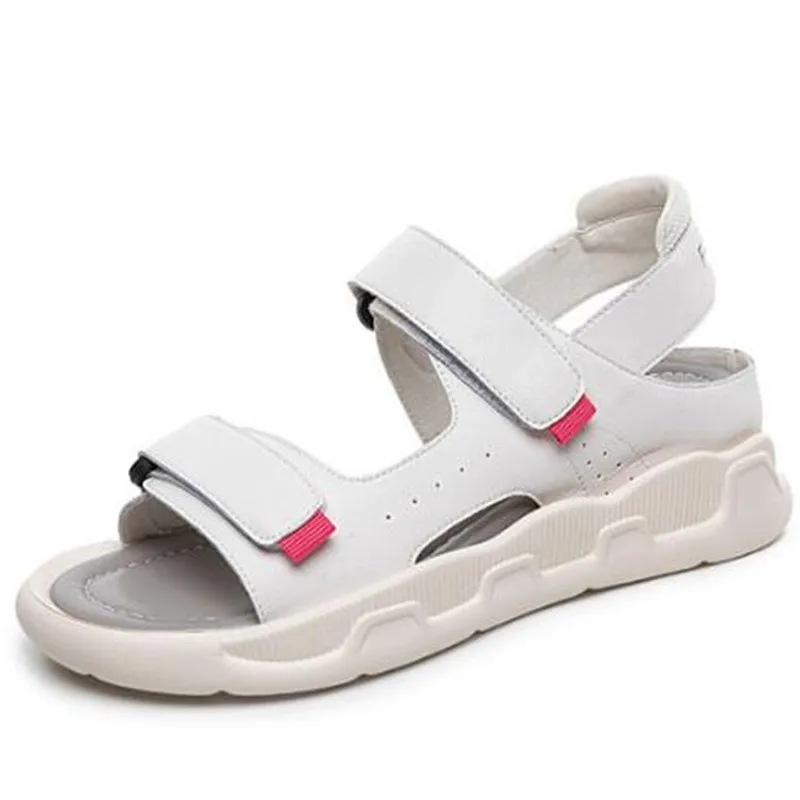

2021 New Open Toe Summer Women's Sandals Sneakers Casual Shoes Flat Increased Comfort Leisure Sandals Genuine Leather Sandals