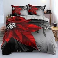 3d floral bedding set xmas duvetquiltcomforter cover sets flower bed linen merry christmas design custom king queen full size