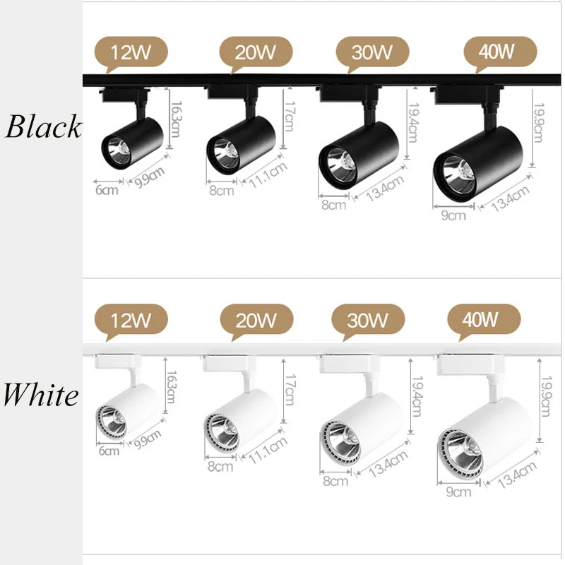 

1PCS Led Spot Light 220V Led Spotlight COB 15W 20W 30W 40W Indoor Track Lighting Ceiling Spots Lamp Fixtures Lights Gallery Shop
