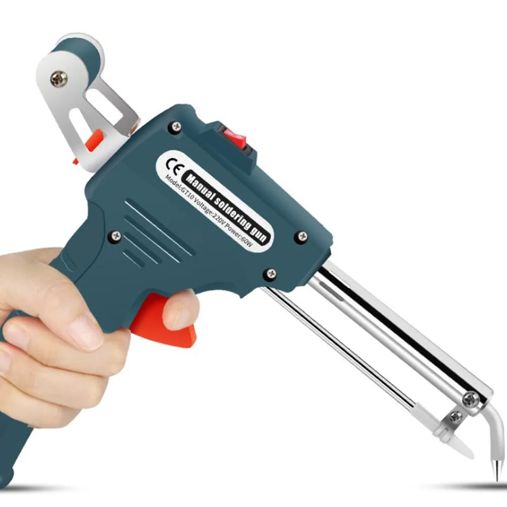 Ручная электрическая паяльная железка с автоматической подачей оловянной проволоки, внутренним нагревом, сварочным инструментом для ремонта 110В/220В 60Вт вкл.