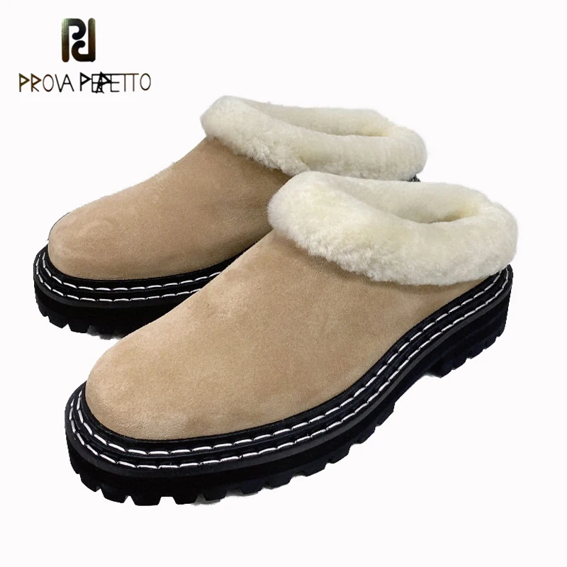 

Autumn and Winter Baotou Furry Slippers Muller Shoes Outdoor Lazy Shoes Thick-soled Wool Leisure All-match Warm Semi Slippers