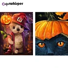 Алмазная живопись 5D, квадратнаякруглая вышивка, Хэллоуин, тыква, собака, кот, алмазная вышивка, картина для вышивки крестиком Z1939