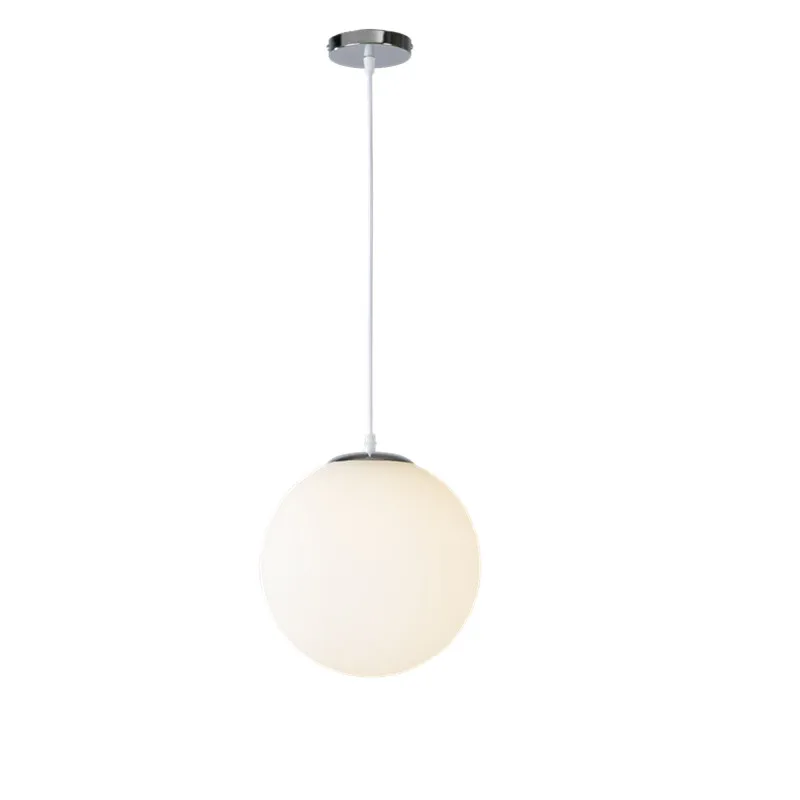 

Modern Glass Ball Pendant Lights White Globe Hanging Lamps Bar Restaurant Deco Luminaire Bedroom Light Fixture Pendant