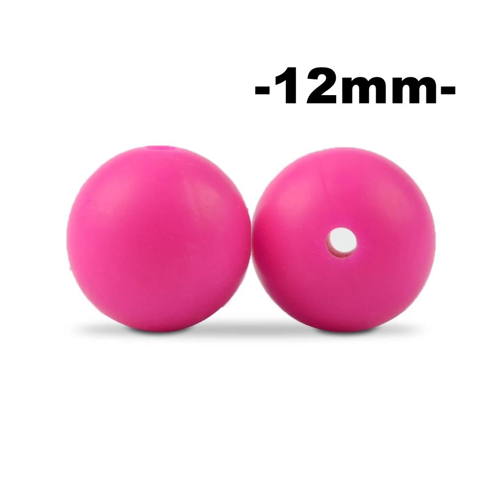 violet red LOFCA, 12 мм, 100 шт., силиконовые бусины для прорезывания зубов, Прорезыватель для зубов, ожерелье для кормления ребенка, соска, зажим для ухода за полостью рта, не содержит бисфенола, пищевой, цветной - Цвет: violet red