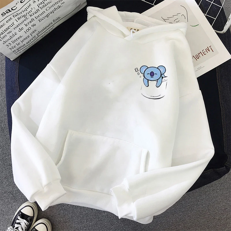 Корейские толстовки с капюшоном Harajuku зимние женские принтом динамит K-Pop в стиле