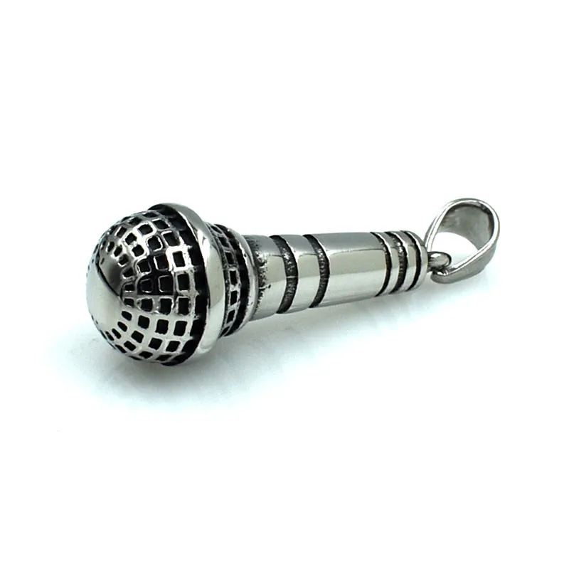 

Hip hop Rock Style Stainless Steel Microphone Shape Pendant Necklace Pendant For DIY Manual Jewelry Accessories Wholesale