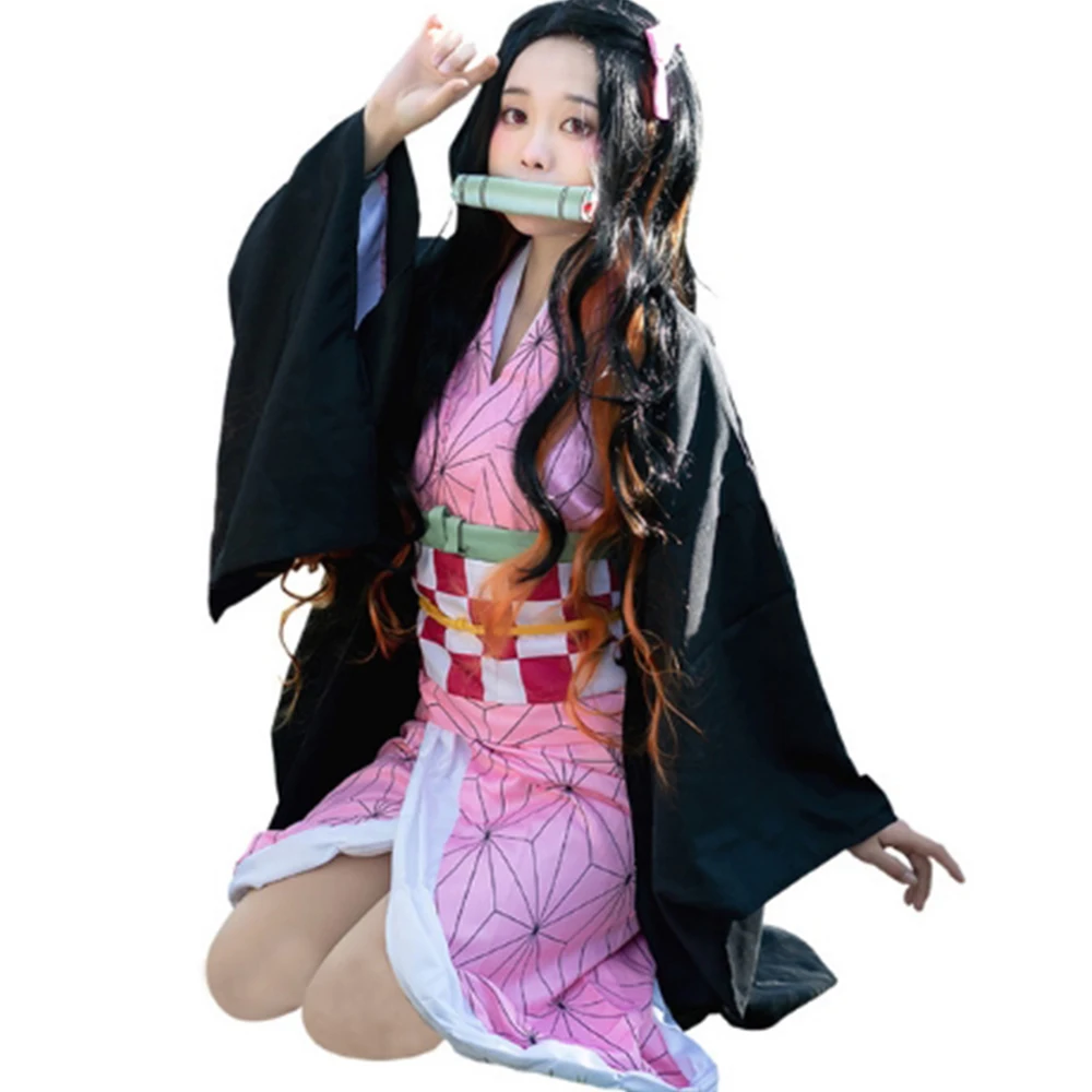 Костюм для косплея камадо незуко из аниме рассекающий демонов кимоно без Yaiba