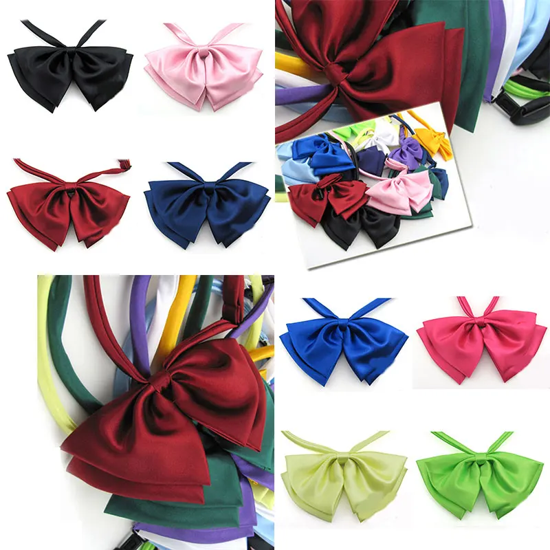 

hot sale Women's Bow Tie Butterfly Tie Red Black Knot Female Girl Student Hotel Clerk Waitress Neck Wear Ribbon Ties green