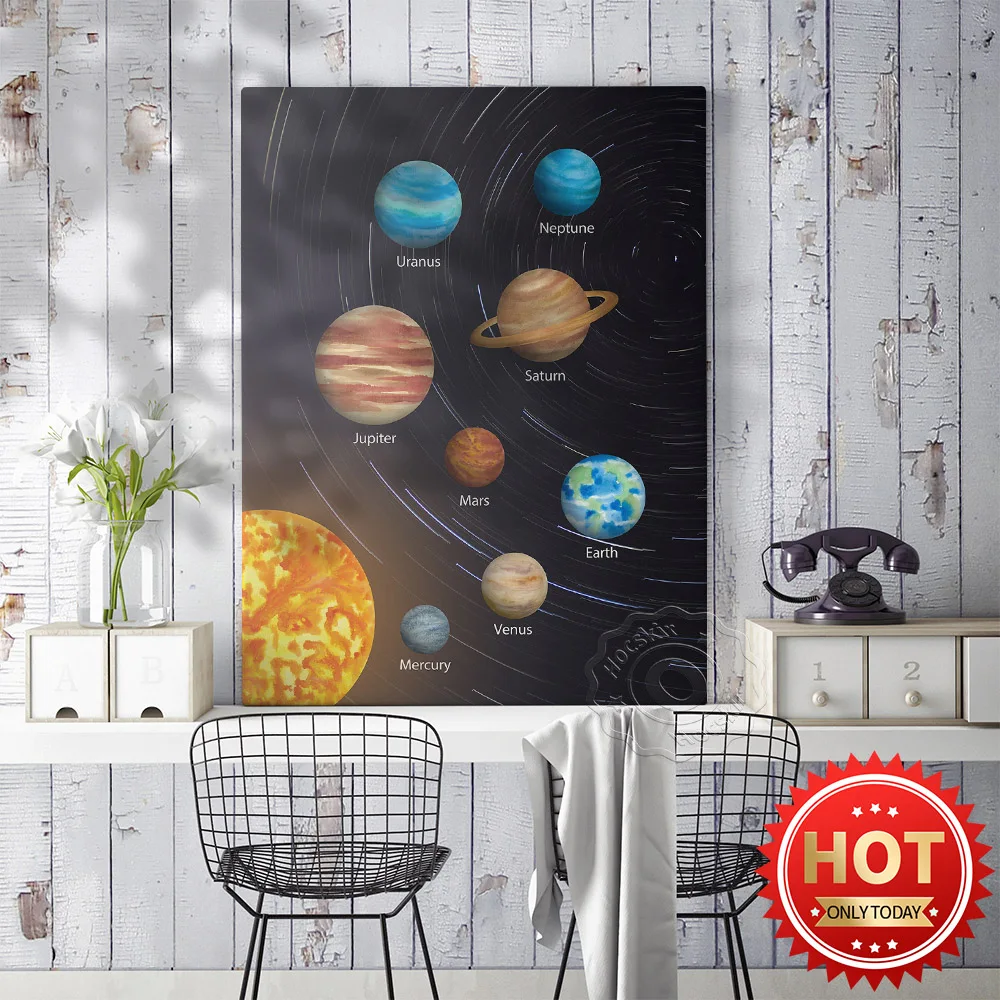 Плакат с изображением космоса и планеты настенное искусство Вселенной Галактики