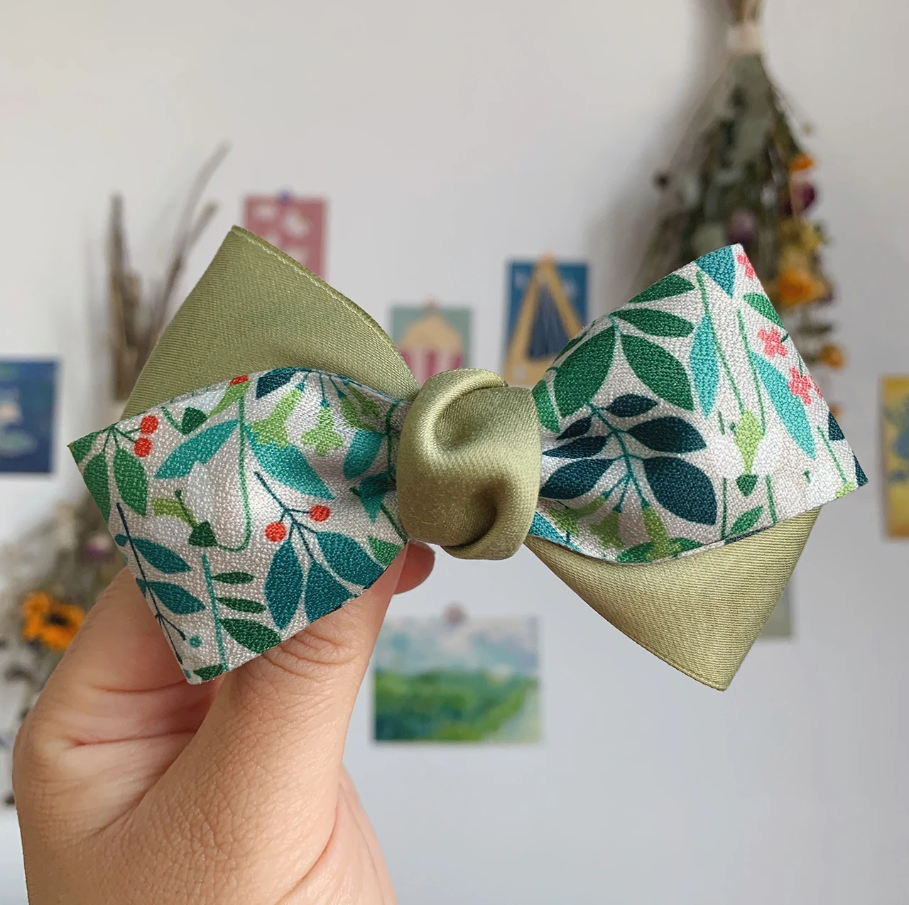 

3PCS/ SET Wizard of Oz Retro Art Ribbon Bow Hair Accessories Spring Duckbill Original Women's Combination Yulanmalina
