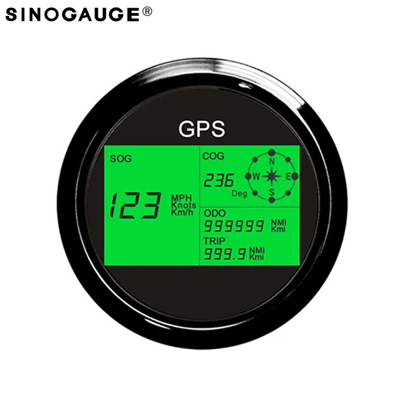 Бесплатная доставка! Черный цифровой GPS Спидометр 0 ~ 999 миль/ч узлы км/ч морские
