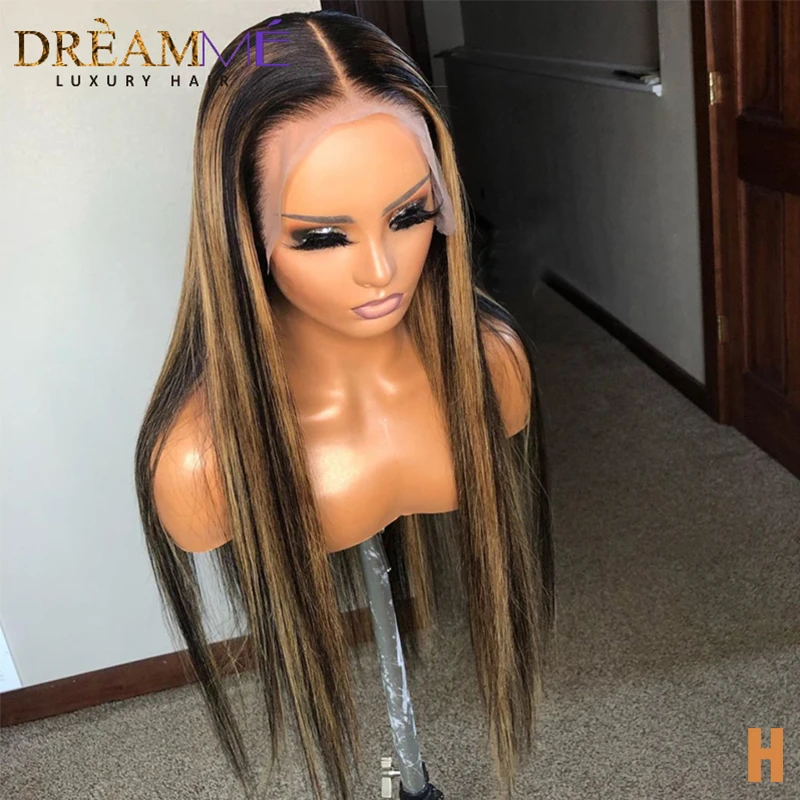 Парик Из прямых человеческих волос светлые человеческие волосы 150% плотности |