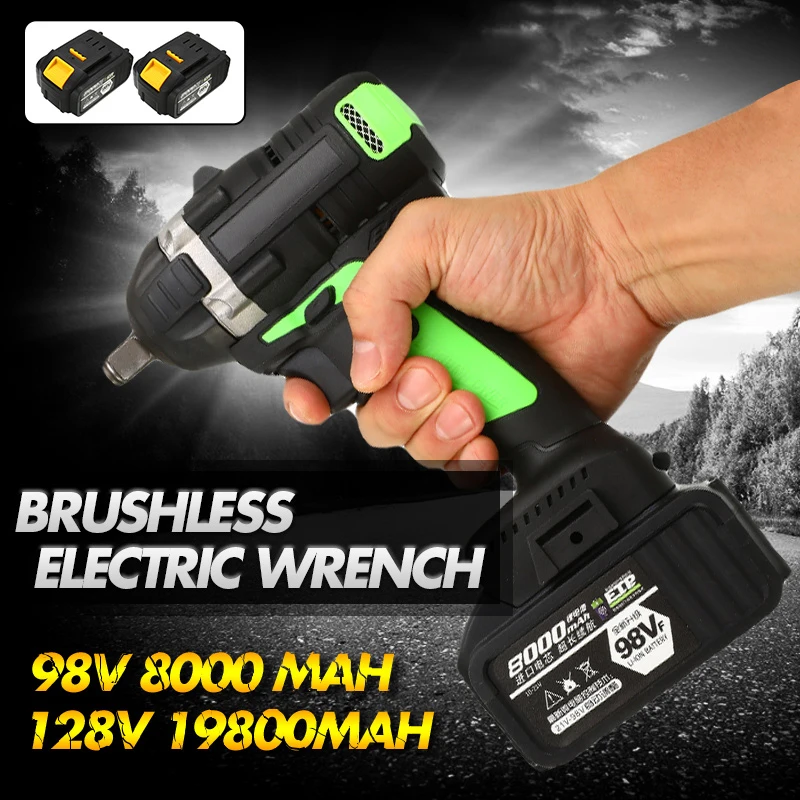 Бесщеточный беспроводной ударный электрический ключ 98VF/128VF 520N.m Torque 1/2 &quotторцевой