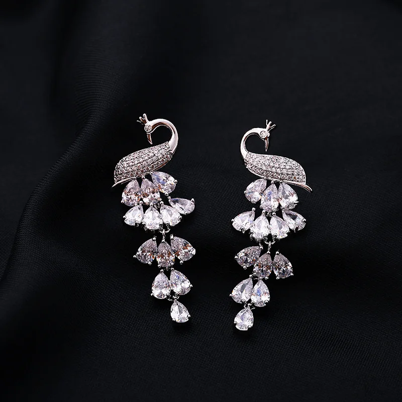 

Earrings women copper micro-inlaid zircon peacock earrings animal earrings phoenix zircon earrings earrings earrings wholesale