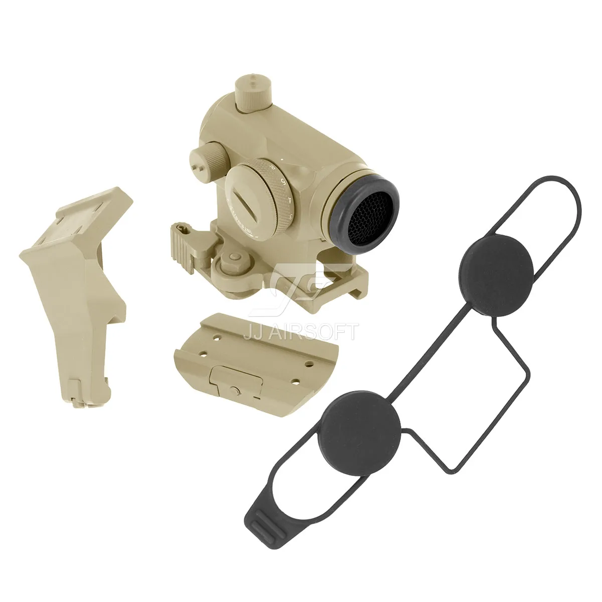 JJ Airsoft Micro 1x24 Red Dot с Killflash / Kill Flash 45 градусов крепление со смещением быстрое и низкое