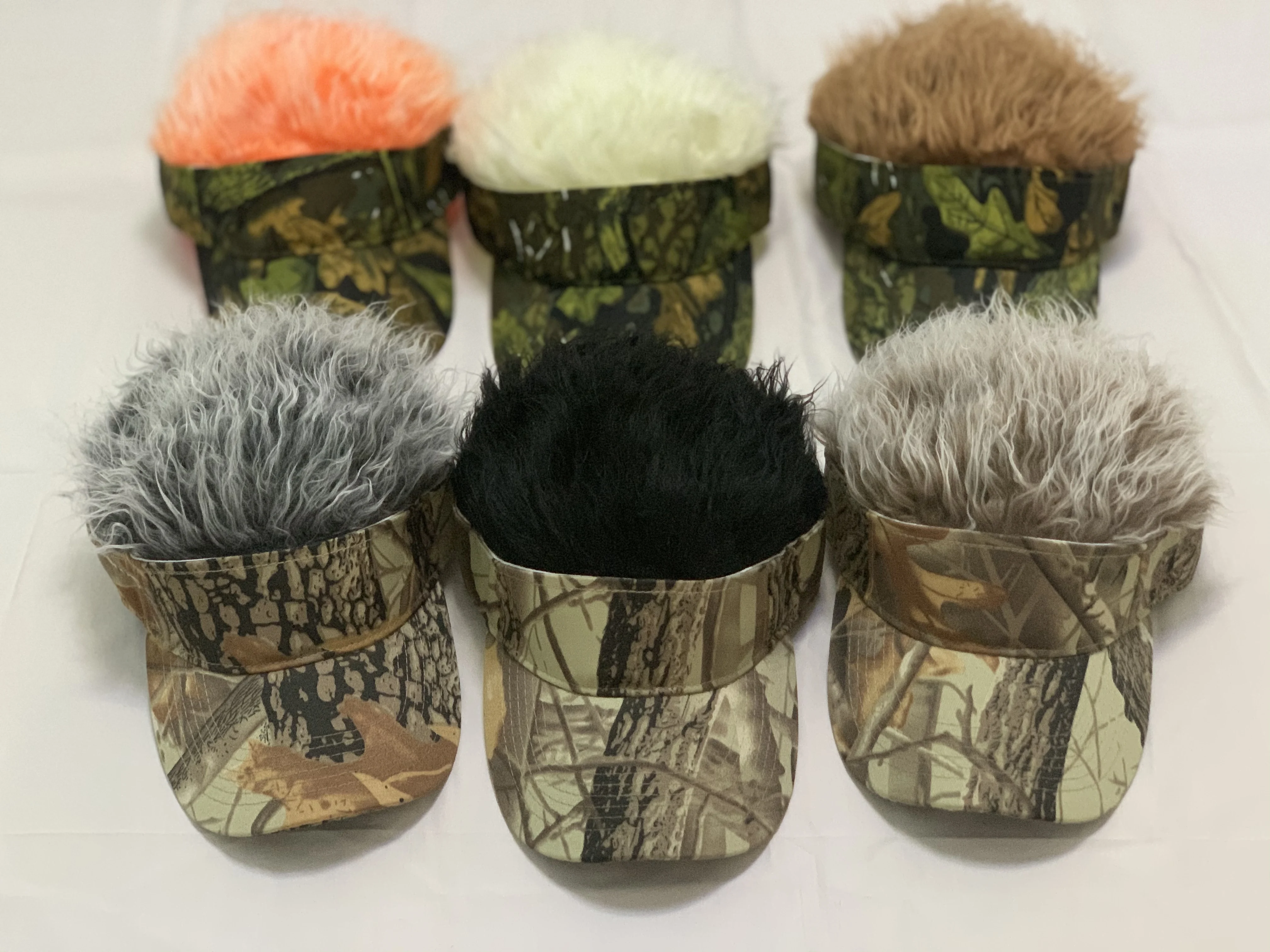 

hip hop camouflage wig hat 2020 new fashion funny visor hat street wear UV protection cotton cap