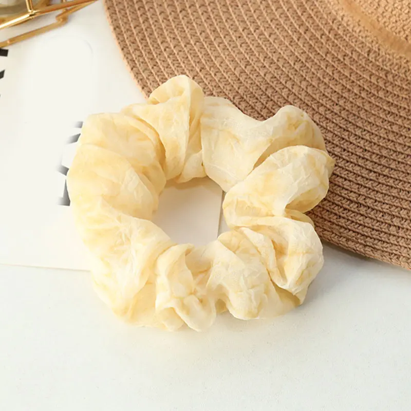 

Bright Color Chiffon Scrunchie Set Women Elastic Hair Bands Tie dye Scrunchy Hair Ties Rope 1pc Lot Chouchou Vintage Accessory