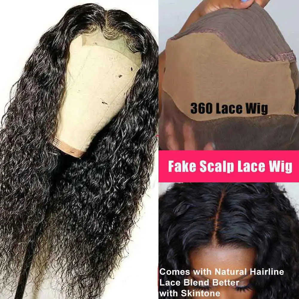 Отбеленные узлы 360 поддельные волосы на голову кружева лобовое закрытие парик