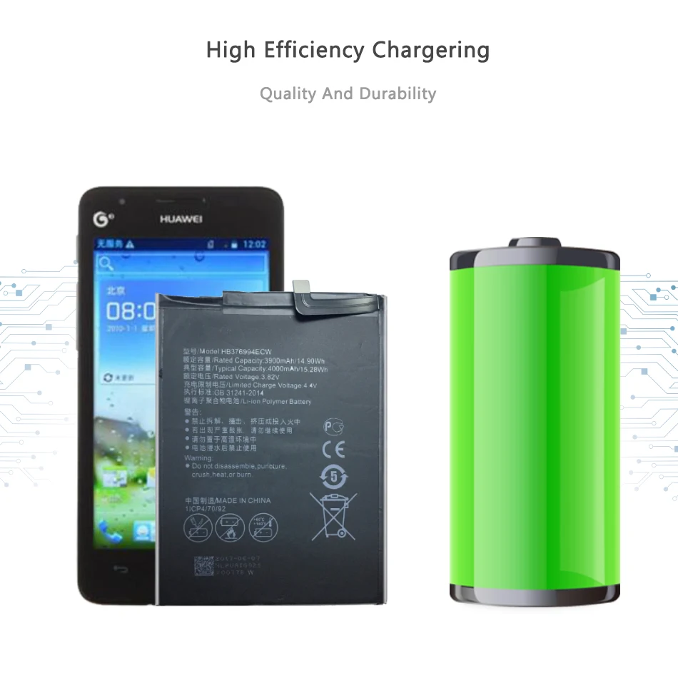 

4000mAh HB376994ECW Replacement Battery For Huawei Honor 8 Pro V9 DUK-L09 DUK-AL20 DUK-TL30 with Track Code