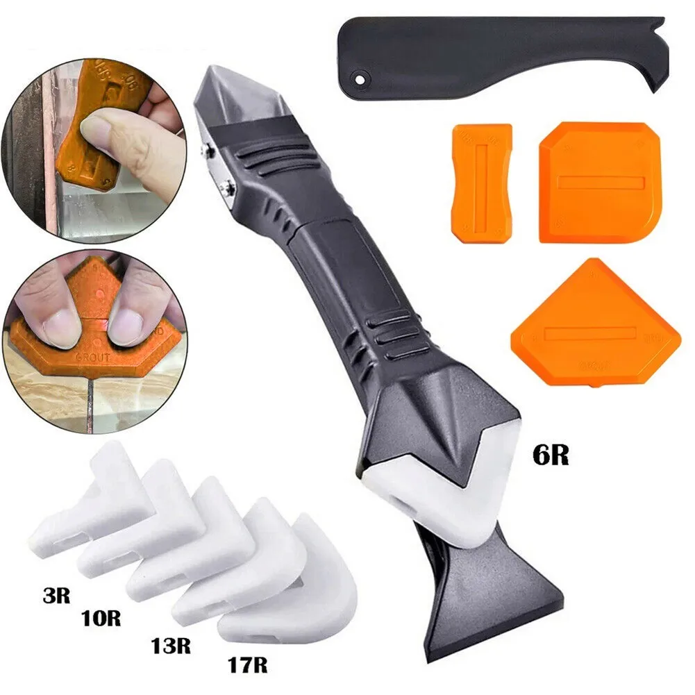 

10pcs/set 3 In 1 Silicone Remover Sealant Smooth Scraper Caulk Finisher Grout Kit Tools Floor Caulk Removal Hand Tools