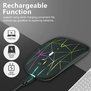rechargeable wireless mouse led optical silent mouse slim ergonomic office pc mice 4d gaming laptop mause 1600dpi for computer free global shipping