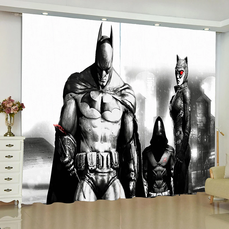 Justice League, занавески для окна, DC, Бэтмен, Wonder Woman, жалюзи, портьеры на окно, Затемненные занавески для гостиной