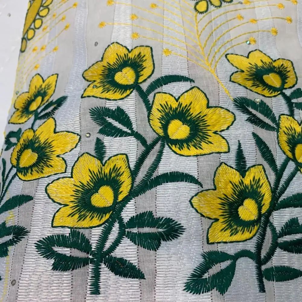 

MIQIER High Quality African nigerian tulle Lace Fabric Party Dress Swiss cotton fabric 100% cotton fabric Embroidered 2.5yards