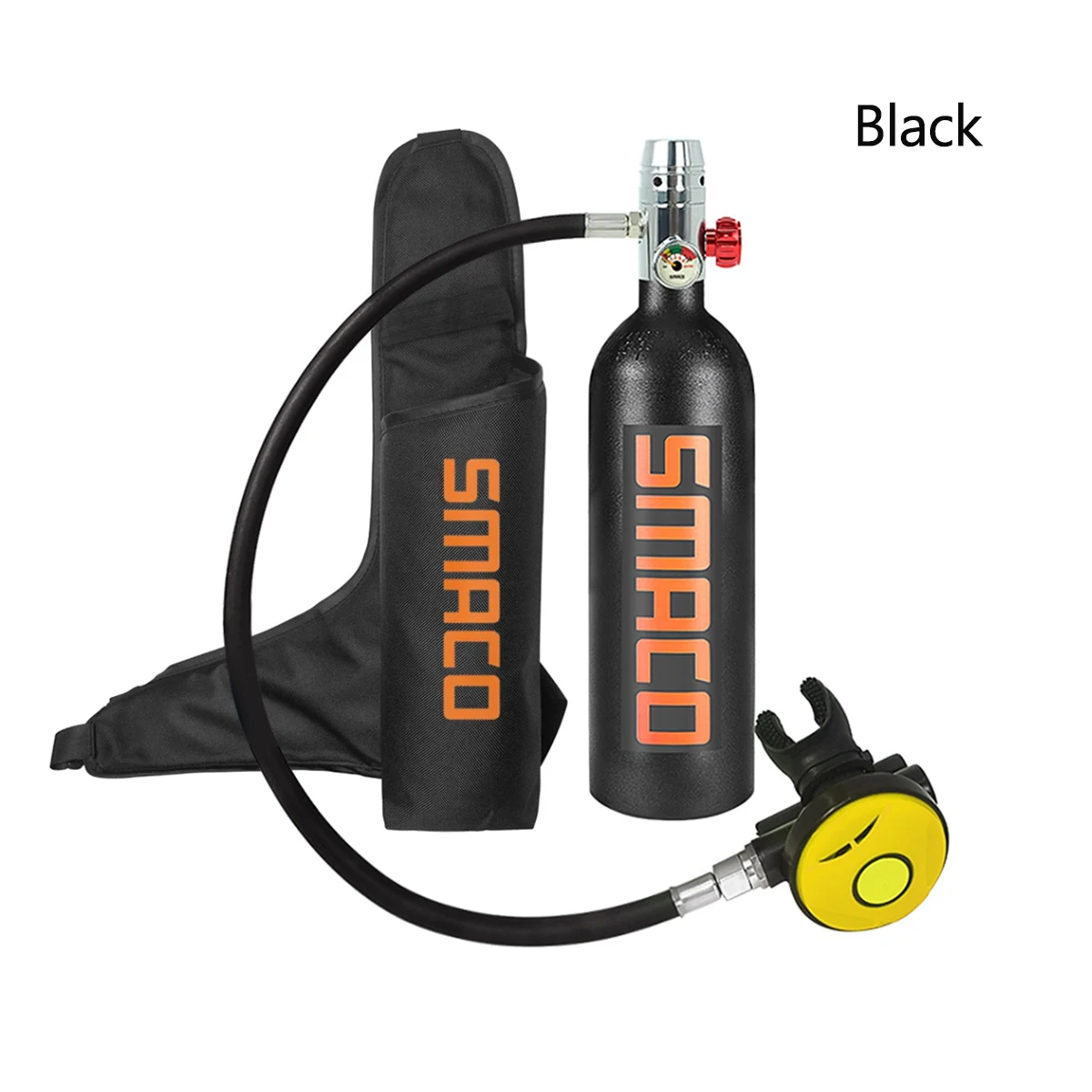 Black Bag Set 1Л 3000PSI кислородный баллон для дайвинга, воздушный резервуар для дайвинга, регулятор для дайвинга, респиратор для подводного плавания, дыхательный с защитным мешочком - Цвет: Black Bag Set
