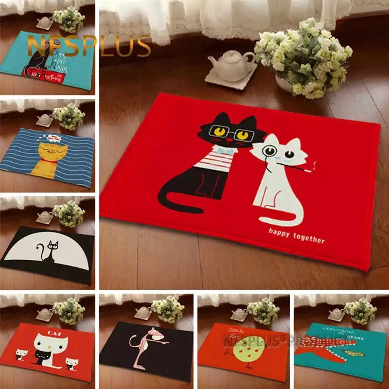 

Cartoon Designs Floor Mat Flannel Fabric Anti-Slip Floor Carpet 4 Sizes Home Decorative Indoor Door Mat Hallway Entrance Doormat