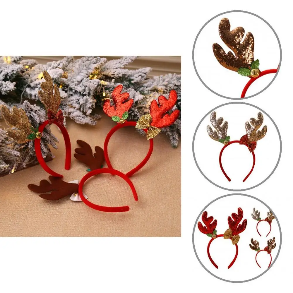 

Exquisite Xmas Headdress Fancy Reindeer Antlers Shiny Head Hoop Xmas Kids Festive Party Decor Best Gift Wholesale
