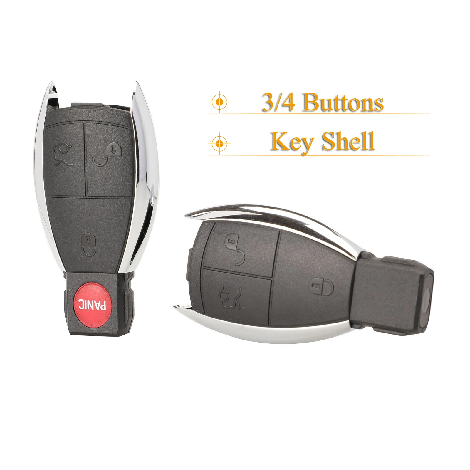

jingyuqin 3/4 Buttons Remote Key Case Cover Shell For Mercedes Benz A B C E G R Cl Clk E G Gl M S Slk Class W203