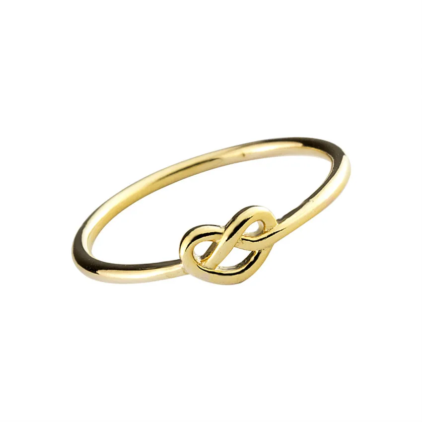 Best Gift Simple Knuckle Love Heart Knot Rings For Women Girls Promise Anillos Jewelry Rose Gold Silver Color|knot ring|rings for womenring |