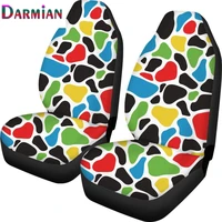 darmian fashion colorful cow prints front seat covers stretch cloth car interior protector set of 2 universal vehicle sedan van